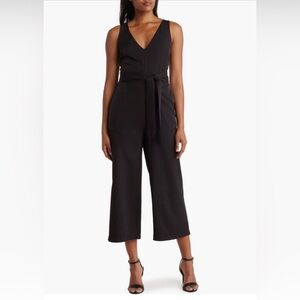 Sam Edelman Tie Waist Crop Wide Leg black Jumpsuit/size 8